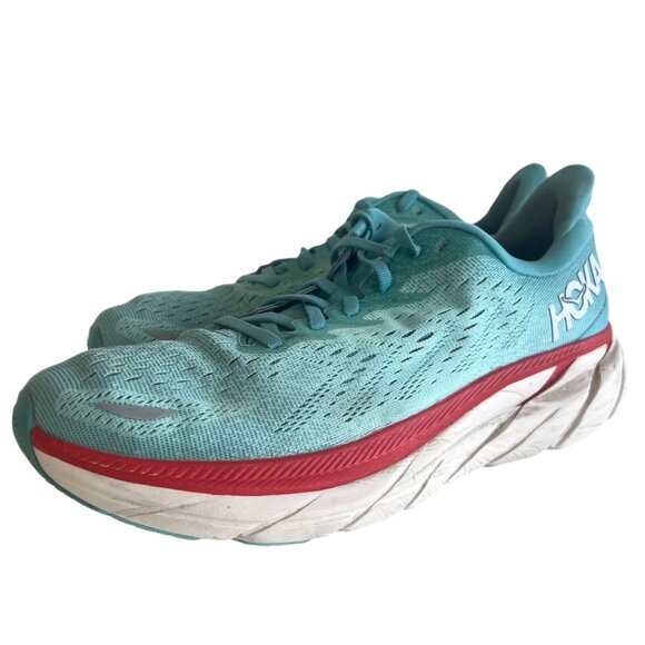 HOKA ONE ONE Clifton 8 Running Shoes 9.5 Sneaker Aquarella Eggshell Blue 1119394 - Picture 4 of 12